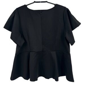 Eloquii top flare sleeve peplum black size 26